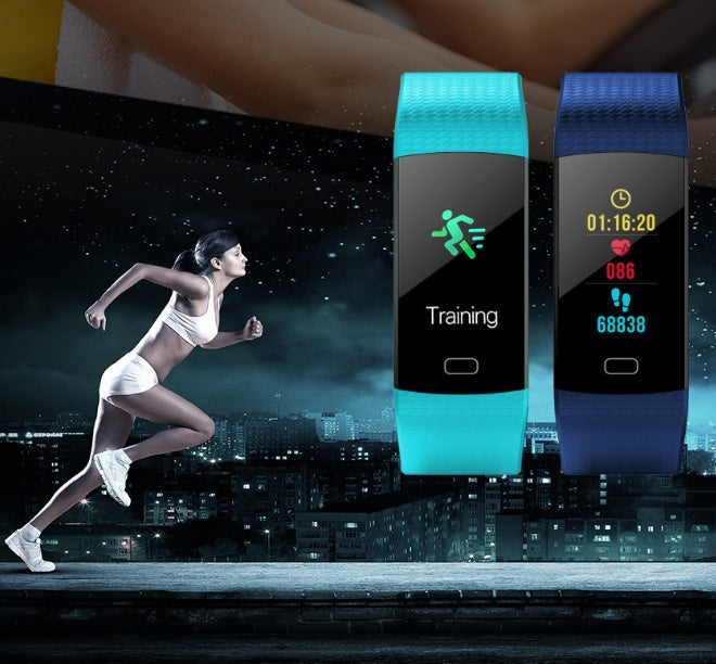 Smart fitness tracker watch with training mode and heart rate monitoring, ideal for active lifestyles and workouts.